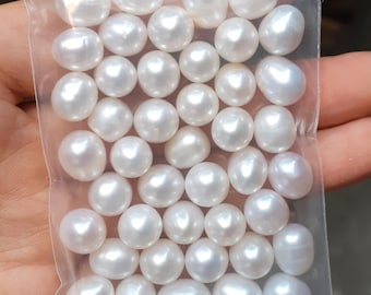 Perle non percée 7-10mm, perles, perle naturelle, perles assorties, sans trou, perles blanches, Perles goutte, perles d'eau douce, 12g