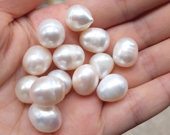 12-13mm freshwater pearls, undrilled pearls, natural pearls, no hole, real pearl beads, large pearls, white pearls, 50g