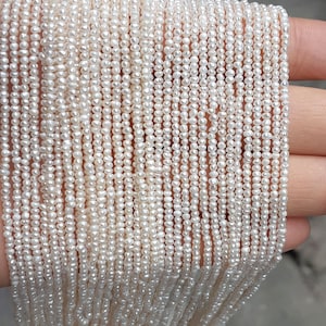 1.5-2mm Tiny Freshwater Pearl Beads Seed Pearls Natural White Freshwater Potato Pearl Beads Tiny Seed Pearls Good Luster PB090