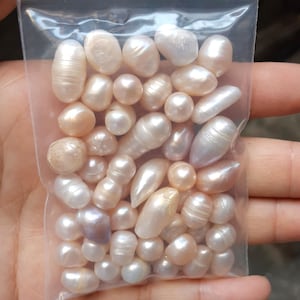 6-20mm pearls, undrilled, Genuine freshwater pearl, no hole, loose pearls, large, long pearls, by gram, 50g