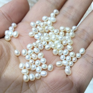 10pcs 3-4mm White rice pearls,oval loose pearl beads,diy pearl,genuine pearl,cultured pearl,diy pearl beads AA+ PB1204