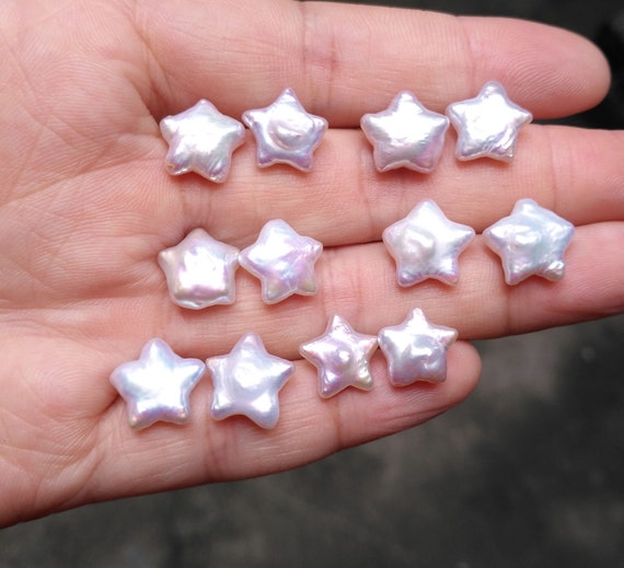 ホワイト バロック スター型真珠、10～13 mm 真珠、穴なし真珠、上半分