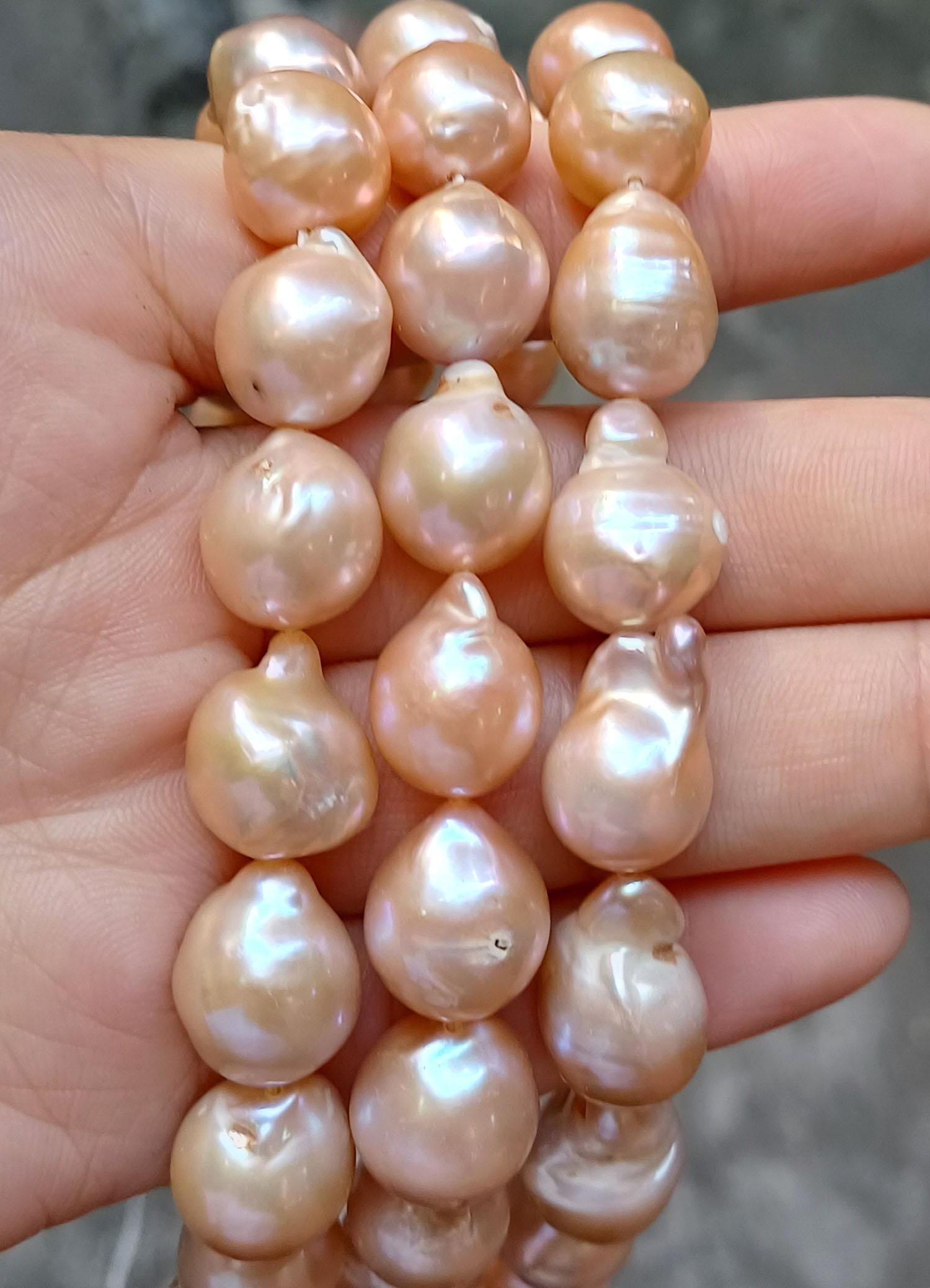 10～13 mm 大粒真珠、ドロップバロック真珠、天然真珠、ドリル加工真珠