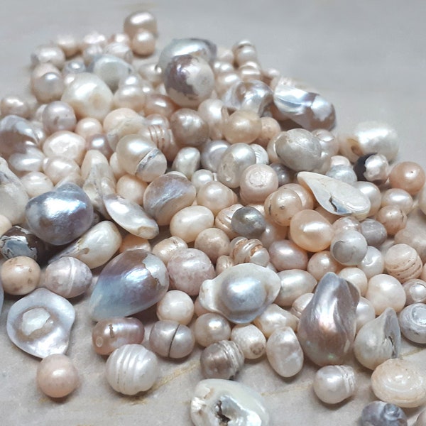 Perle de culture de 5-30 mm, perles assorties, grosse perle, perles non percées, sans trou, EN SOLDE 50 g PB121