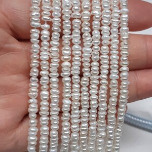 3-4mm Seed pearls, white small pearl bead, fresh water button pearl, genuine natural color tiny pearl bead good quality PB500