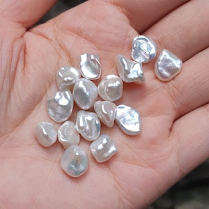 AAA 8-9mm white keshi freshwater pearls, baroque pearl, loose pearl beads, high luster, pearls undrilled/drilled