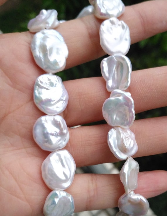 Rare Large Keshi Pearls,white Big Coin Freshwater Pearl,genuine