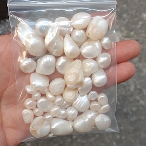 4-20mm undrilled pearls, white freshwater pearls, no hole, natural pearls, assorted size, pearl loose, 50g