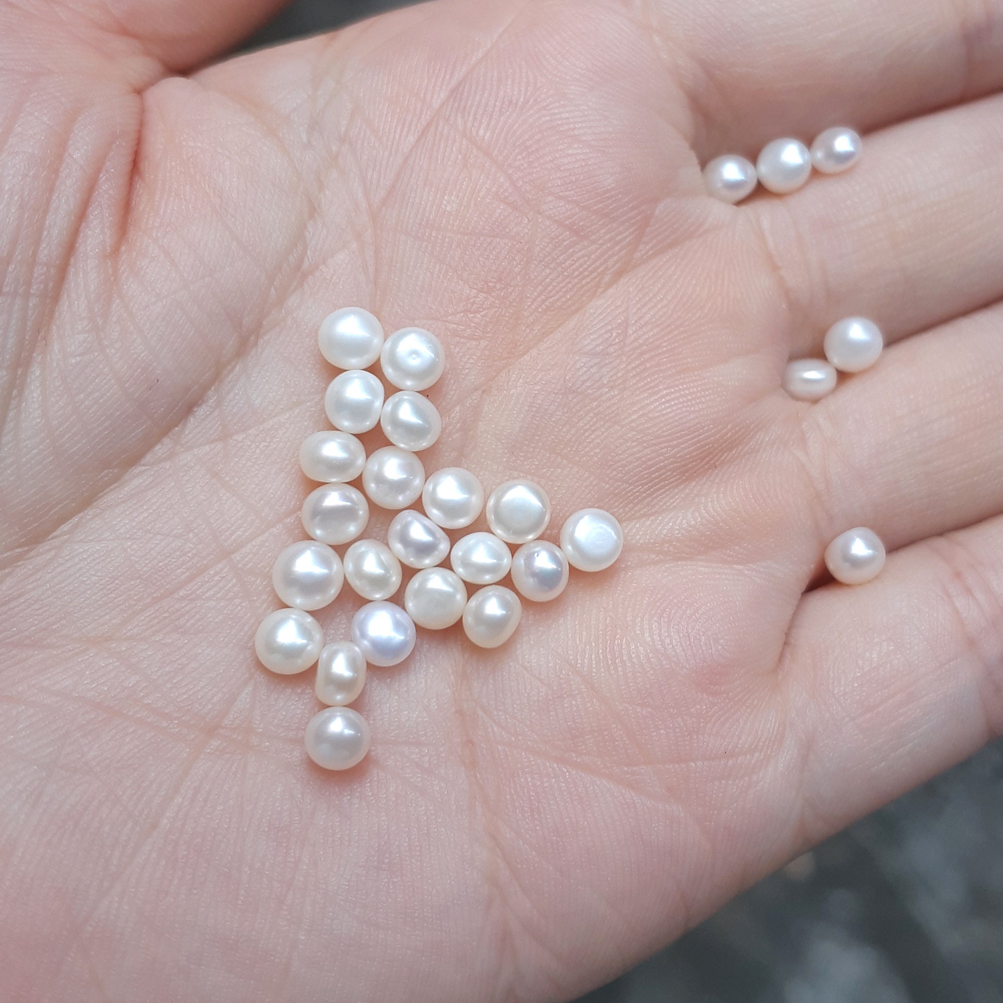 4 5mm Button Pearls Undrilled Cultured Pearls Loose Pearl Etsy