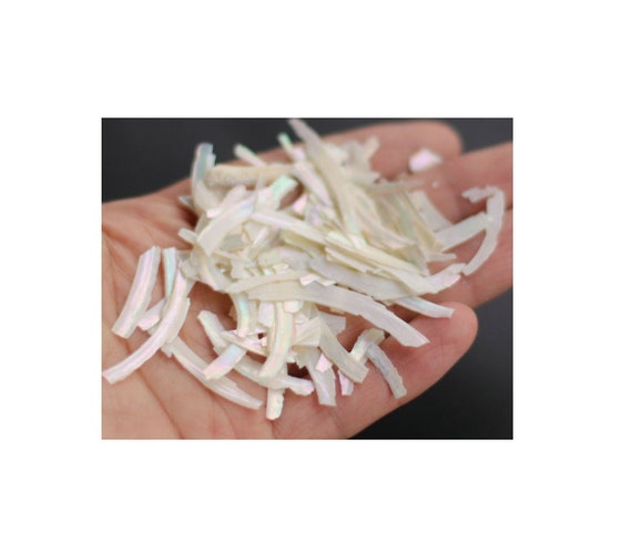 10g MOP shell chip beads, long chip, natural sea shell beads, white mother of pearl, irregular genuine sea shell chip, thin GB769