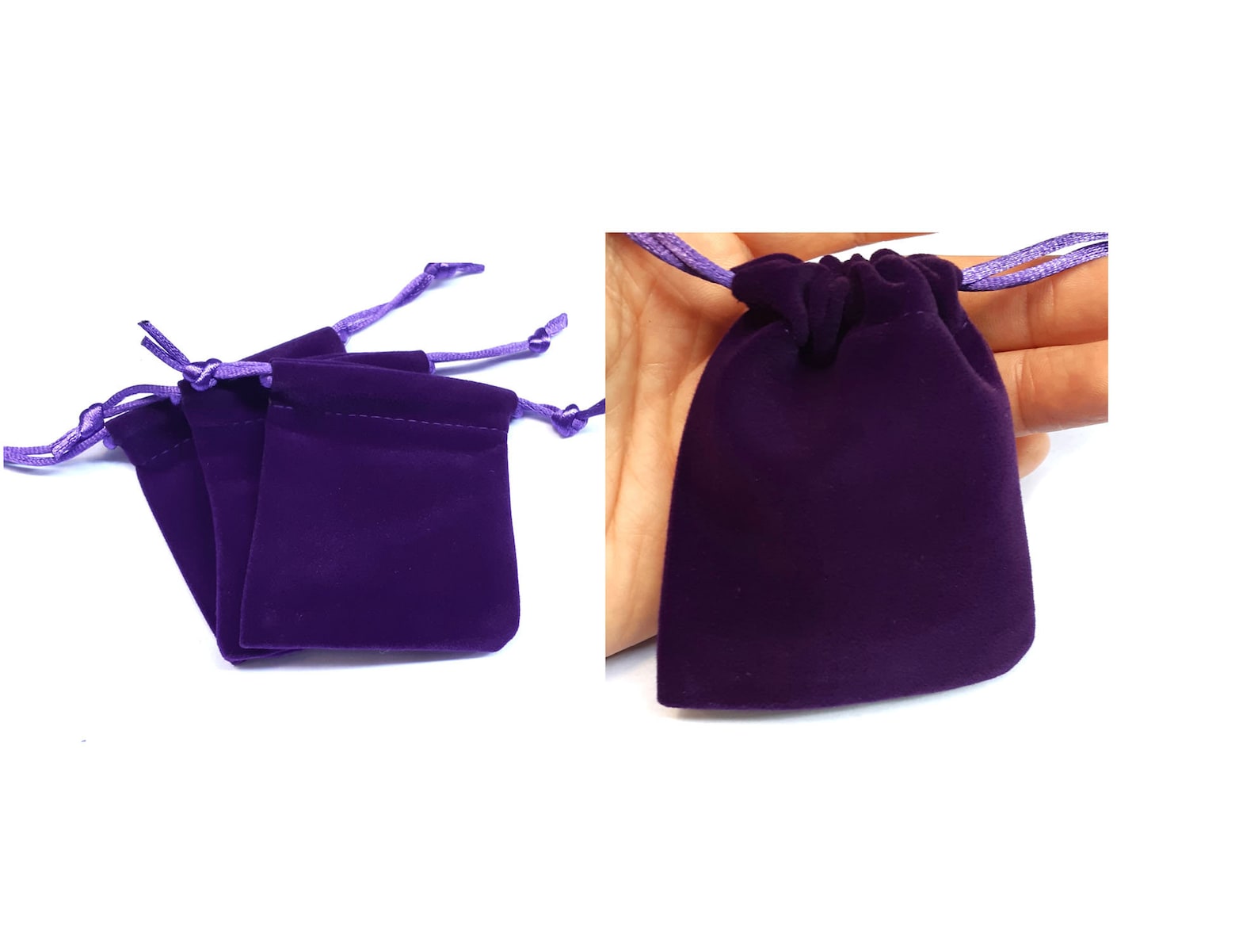 2pcs 9x7cm Velvet Jewellery Pouches 3.5x2.7 Inches Small Etsy