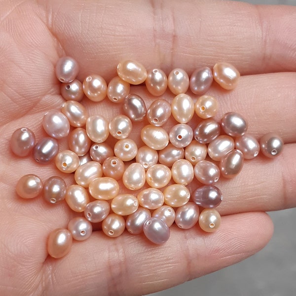 Genuine Pink Lavender Freshwater Pearl 4mm Pearl Beads Shimmery Iridescent Classic Off Round Fancy Pearl Fully Drilled PB089