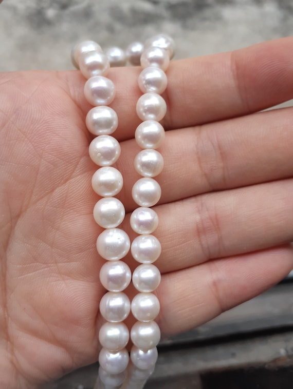 Side drilled pearls 5-6mm Round Small Freshwater Pearls Natural Freshwater Pearls Fine Pearls, Small Pearls White Pearl
