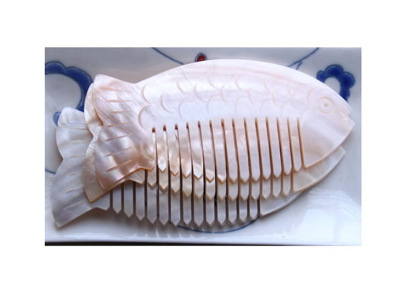 Mother of Pearl Fish Shape Hair Comb Hair Accessory Birthday Gift ...