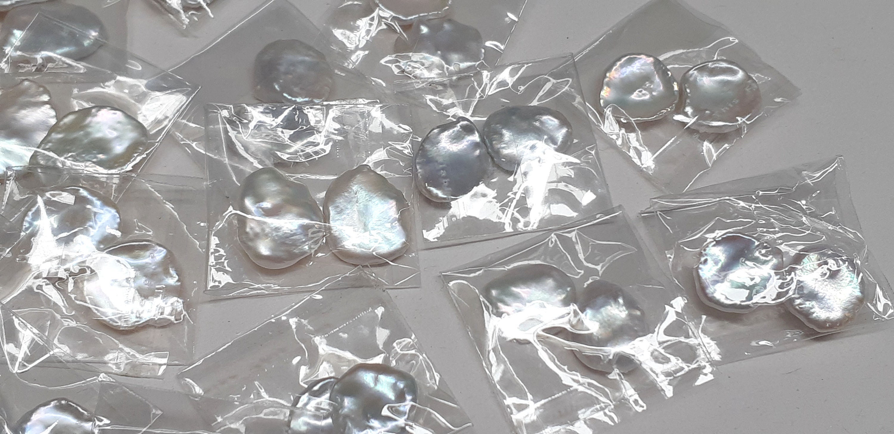 1 Pair AAA 12-16x13-20mm Silver White Keshi Pearls Pair,for