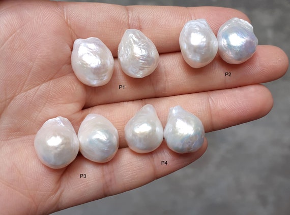 【YH】offen オッフェン pointed-OPERAN PEARLS Off White Ultra Baroque Large Hole Freshwater Pearl Focal