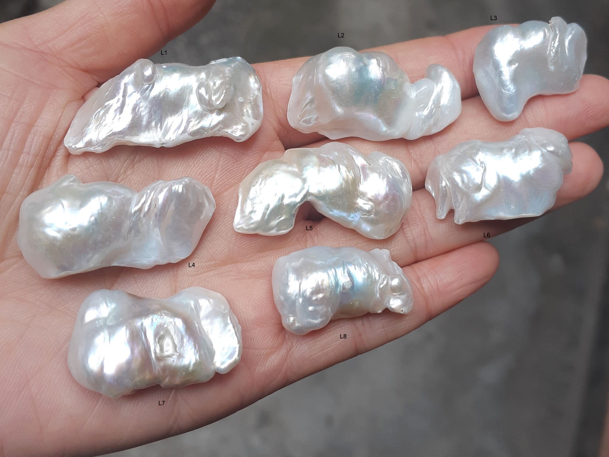 Long Baroque Pearl, Undrilled Pearl, White Cultured Pearl Long Baroque Pearl, Undrilled Pearl, White Cultured Pearl