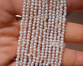2-3mm Tiny Seed Pearl Beads Natural White Potato Freshwater Pearls Genuine Freshwater Pearl Seed Pearls PB731