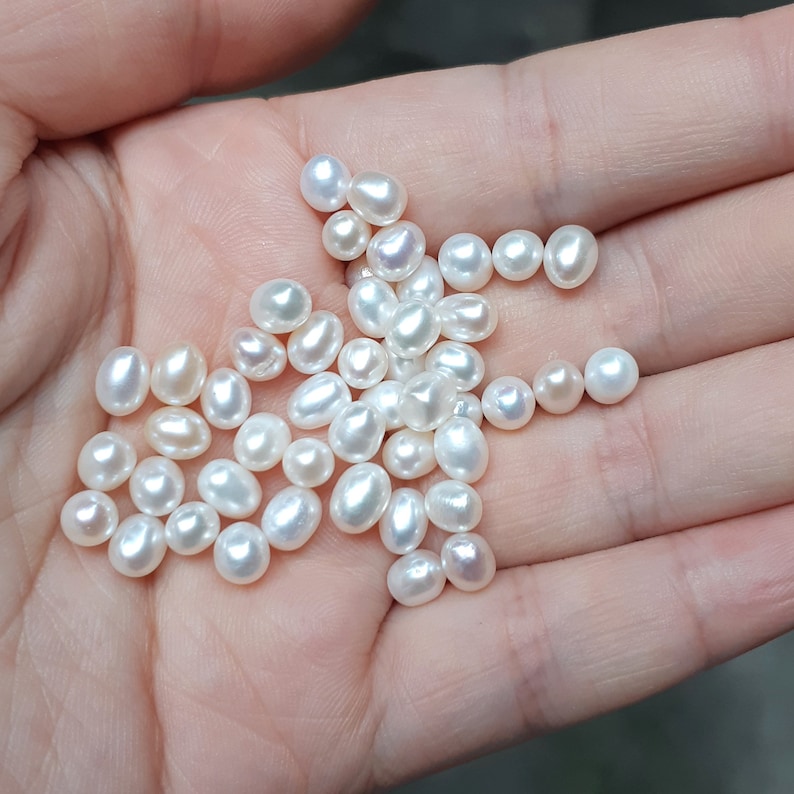 undrilled 30g no hole genuine freshwater pearls 4-5mm pearls Rice pearls seed pearl beads pearls loose white pearls