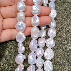 12-14mm  NATURAL Freshwater Pearl Beads, Beautiful White Color Near Round Shape,Pearl Bead AA Pearl, Good Quality PB2154