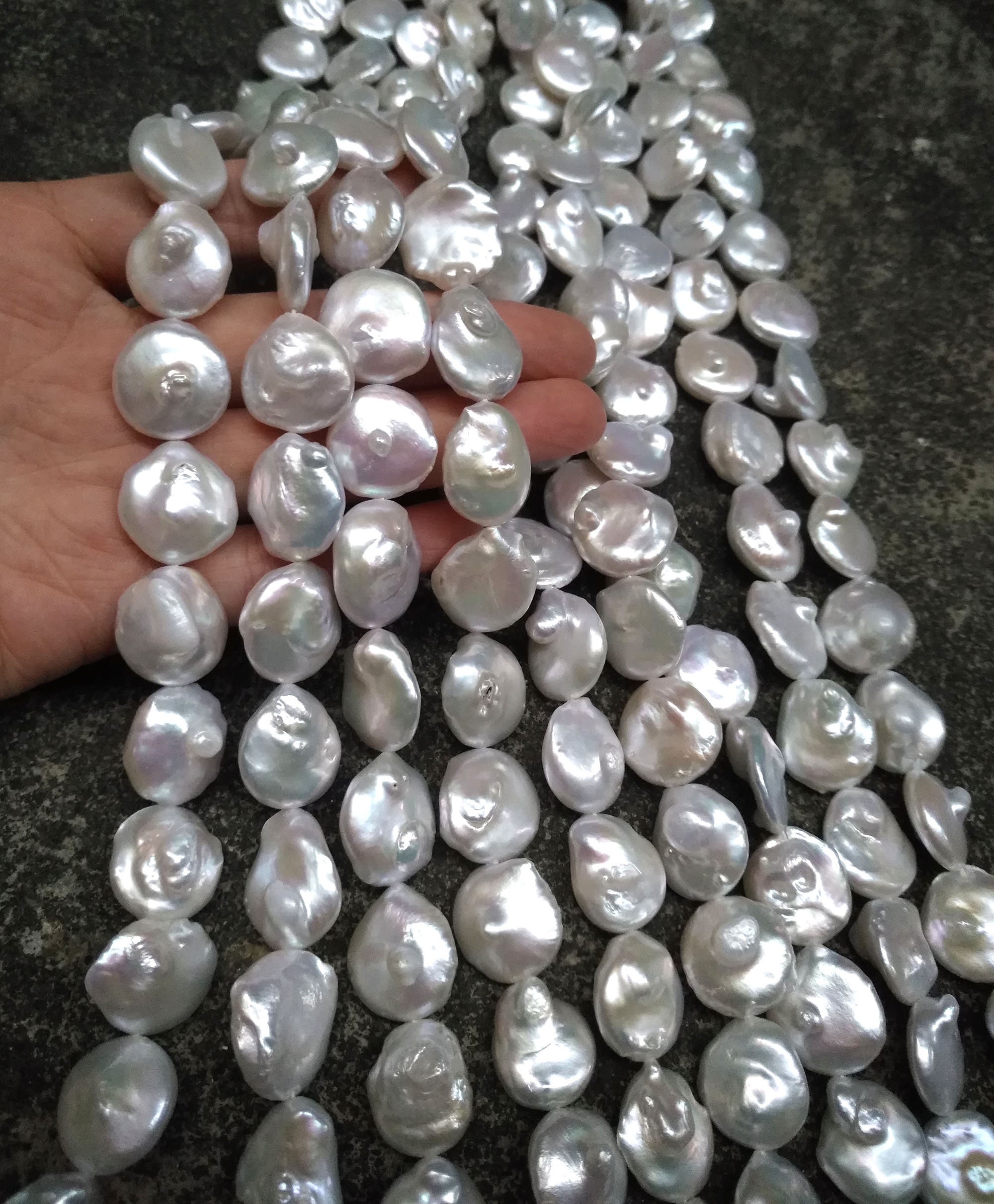 Rare 15-20mm Large Keshi Pearls,white Irregular Big Petal