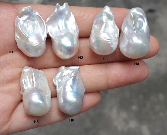 15-25mm White Large Baroque Pearl, Top Half Drilled, ,freshwater