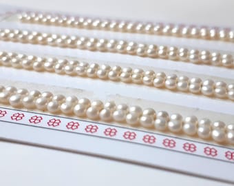 Perla de botón de 3-4 mm, perlas medio perforadas, perla de agua dulce suelta, pares de perlas combinadas, perlas de semilla, pendientes de botón, venta al por mayor