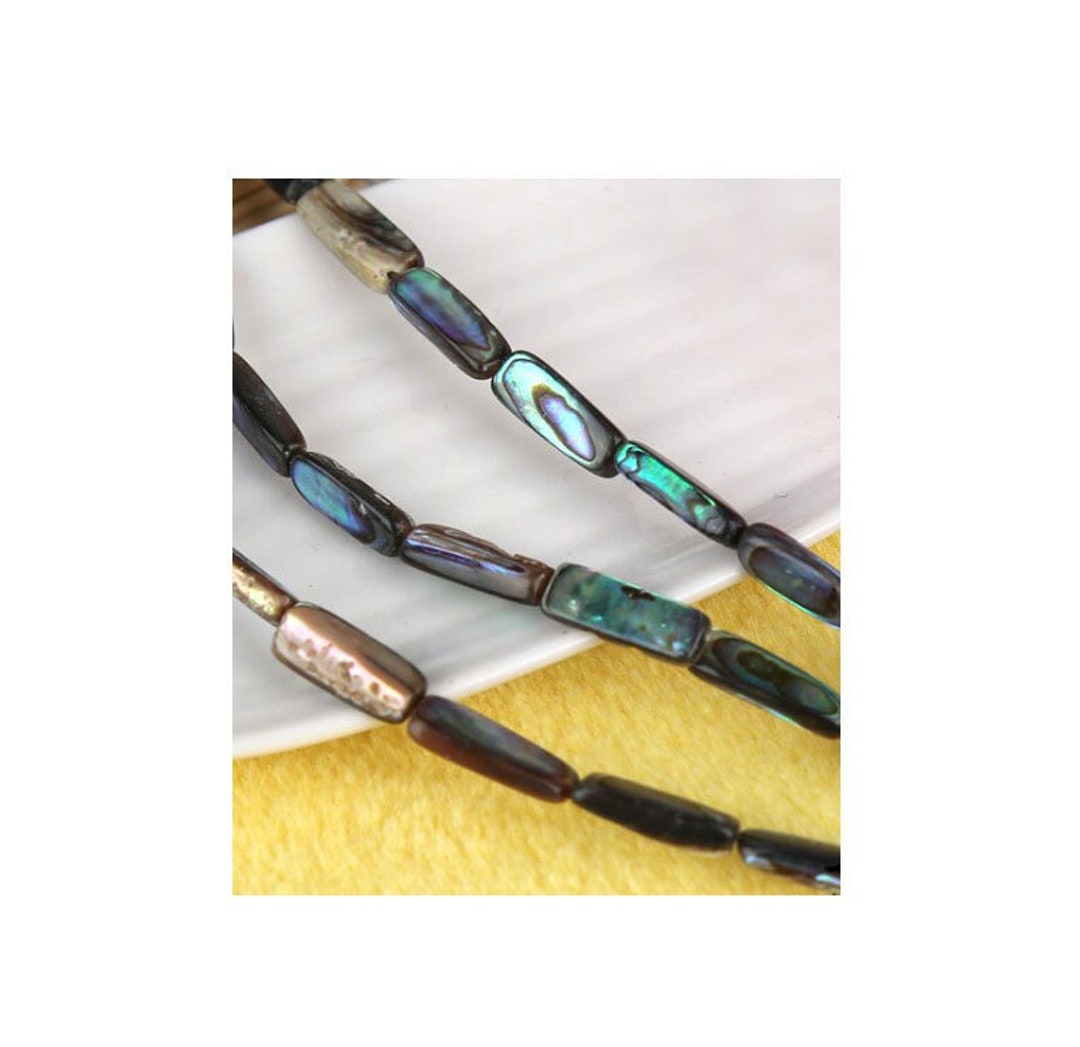 17x6mm Paua Abalone Shell, Bar Shape Abalone Beads, Long Shell Bead ...