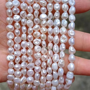 5-6 Keshi Pearls, Genuine Freshwater Pearls, Loose Pearl,  Center Drilled,  PB2012