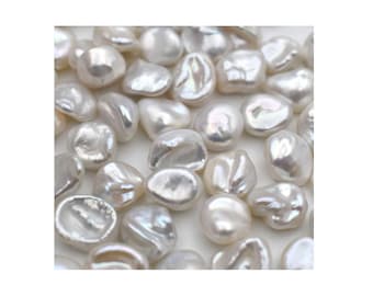 6-7x8 mm 天然ホワイトケシ淡水パールビーズ トップドリルドケシパール
