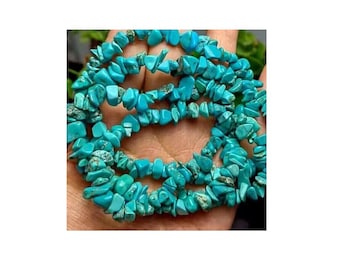 Mini chips de 3-8 mm a granel, chips de piedras preciosas, chips de turquesa azul, piedras naturales pulidas y perforadas, gemas de cristal GB2215