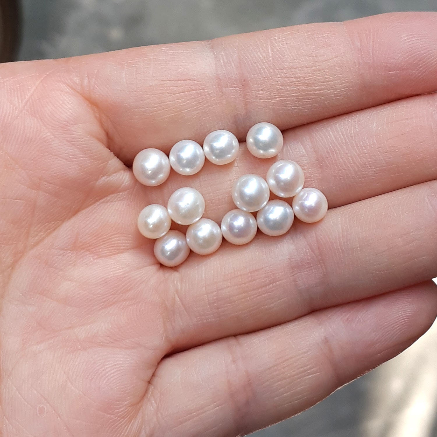 23456mm Pearls Round Pearls Undrilled Freshwater Etsy