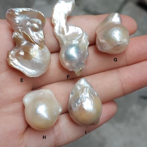 17-25 x 27-32mm perle barocche grandi sciolte bianche per pendenti, enormi perle flameball d&#39;acqua dolce