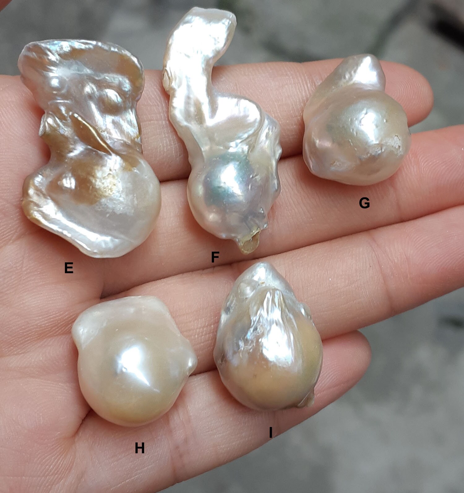 17 25 x 27 32mm White loose large baroque pearls for pendants freshwater huge flameball pearls
