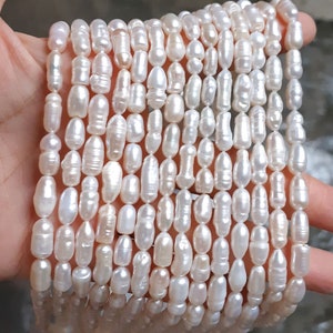 Alto brillo Blanco Biwa Stick Perlas, Suelto Irregular, Perla de Palo Corto, Perlas cultivadas de agua dulce, Perlas de boda 4-9X12-20mm PB1065