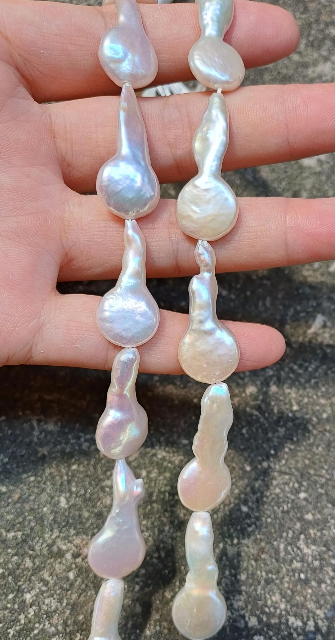 Super Long Pearls/ Long Drop Baroque Pearl/ Drilled Freshwater Pearl ...
