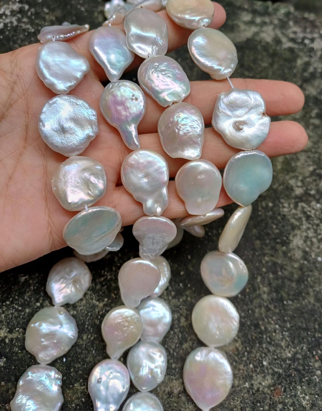 18-25 mm 大粒真珠、ホワイト淡水真珠、PB1982 - Etsy 日本