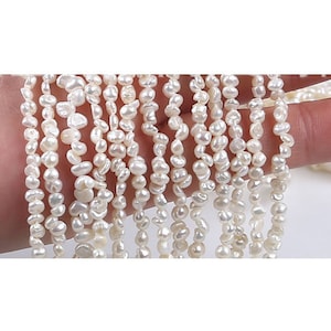2-3mm Cute Tiny Seed Baroque Keshi Pearl Freshwater Pearl Ivory White 15" Full Strand Seed Pearl Beads ON SALE PB211