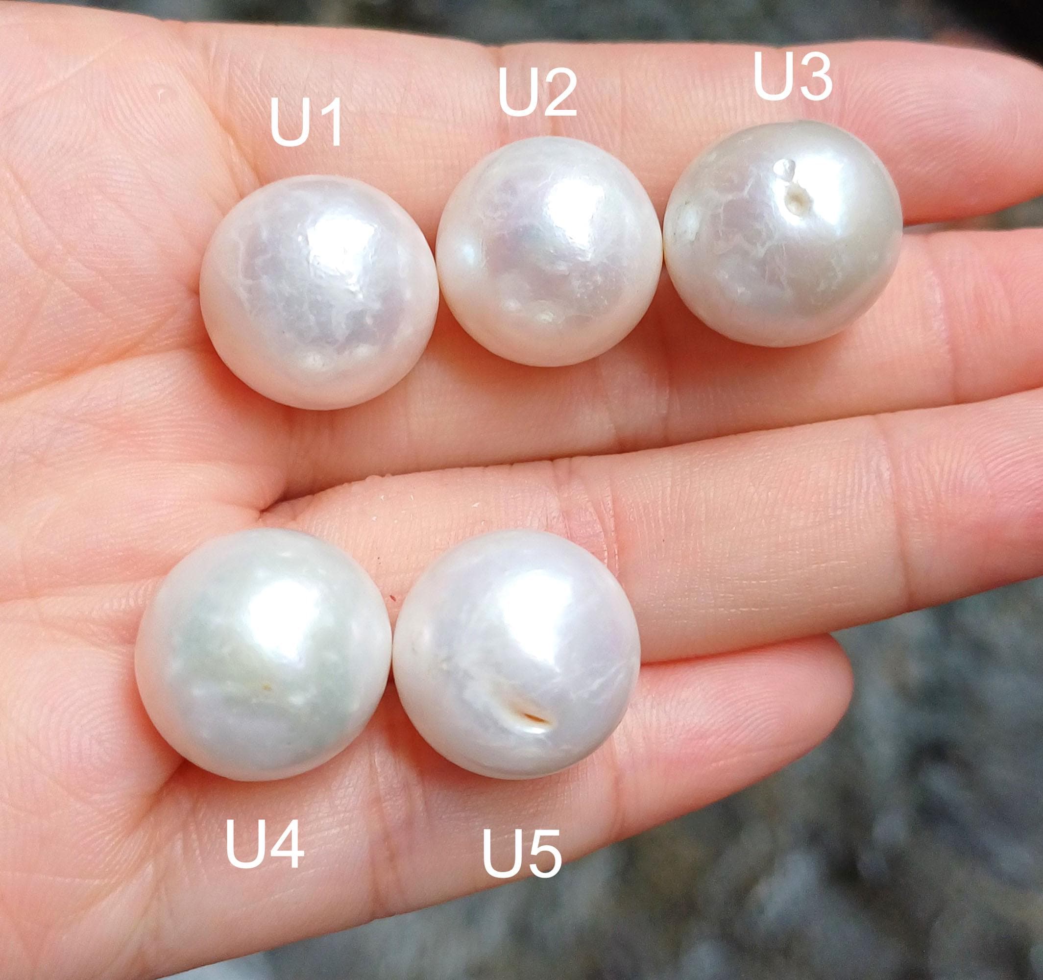 16～17.5 mm 特大真珠、オフラウンド真珠、ホワイト養殖真珠、ルース 