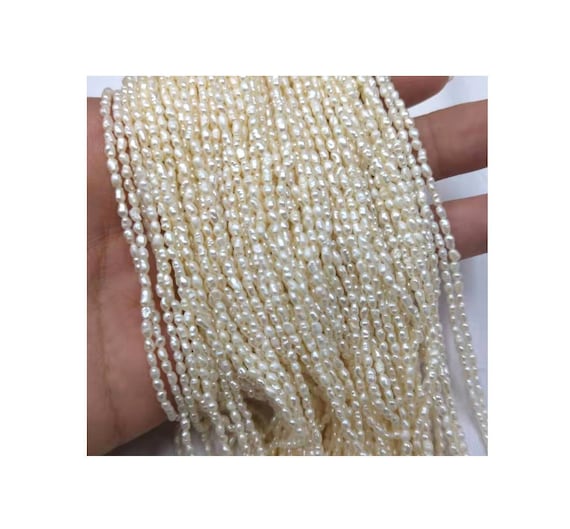 2-2.5mm Good Quality Grade A Natural Freshwater Baroque Seed Nugget Keshi Pearl Beads - White/Peach/Pink Lavender- 14" strand  PB834