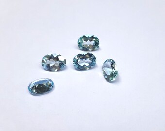 Sky Blue Topaz 6x4mm Oval Shape Topaz Gemstone Faceted Blue Topaz  For Jewelry Making