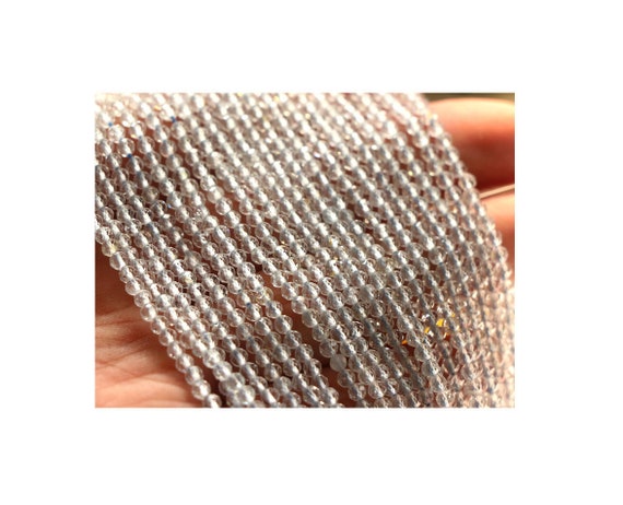 2.5 mm マイクロファセット天然ホワイトトパーズファセットラウンド 