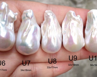 16-20x 30-38mm Rare Pearl Beads, Huge Big Baroque Pearl ,  White Freshwater Pearl ,  Undrilled PB1856