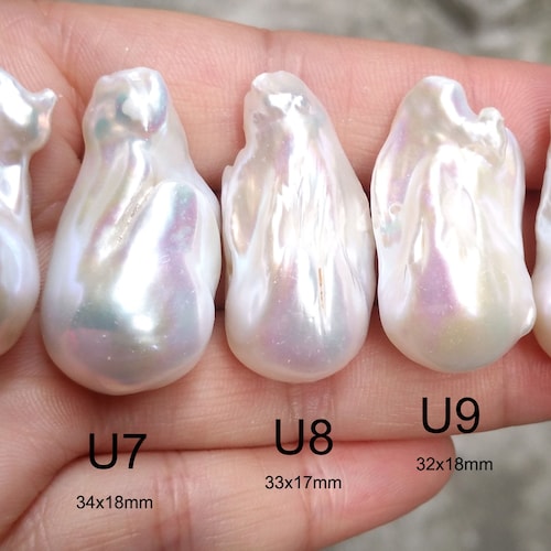 Perles de perles rares 16-20 x 30-38 mm, énorme grosse perle baroque, perle d'eau douce blanche, non percée PB1856