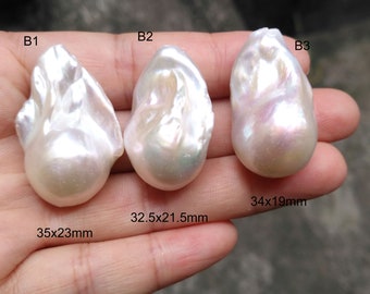 30-35mm Super Large Pearl Beads, White Baroque Pearl , For Making Freshwater Pearl Pendant, Good Quality, PB1933