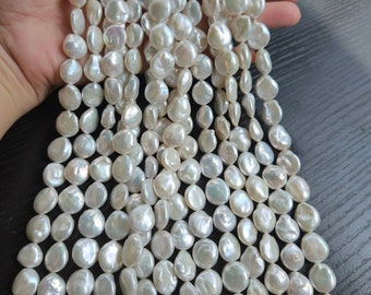 12-14mm Petal keshi pearl, thick cornflake pearls, white freshwater pearl, for jewelry design, PB1974