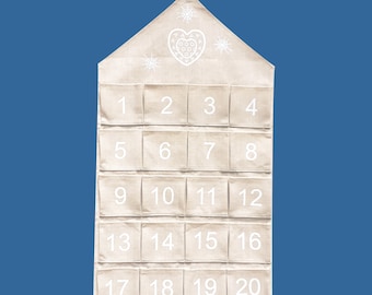 Calandra de Adviento, advento de tela, calandra de cuenta regresiva de Navidad, calandra de adviento para niños, calandra de Navidad, calandra de adviento de tela