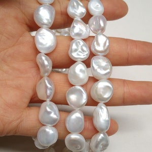 7-10mm AA Natural White Keshi Freshwater Pearls Center Drilled Keshi Pearl Beads High Luster Genuine Quality Natural Keshi Pearl  PB1333