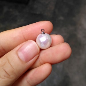 12-13mm  Pearl Dangle Pendant(Large), Nearl Round pendant , Jewelry Charm Gold/Silver Color Plated PB1512