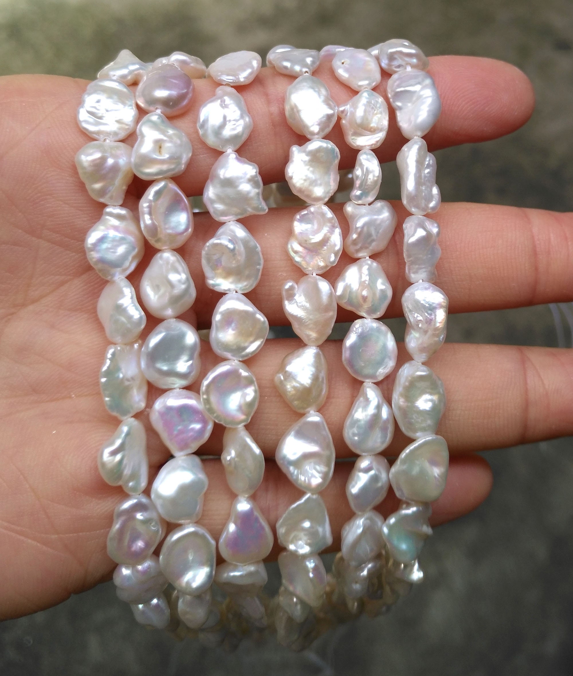 3.5-5 mm Natural White Keshi Nugget Freshwater Pearl Beads Center Drilled  Keshi Pearls Genuine Freshwater Tiny Keshi Nugget Pearls #234